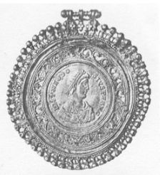 la joya en bizancio-Medallón Teodósio el Grande, S.VI, la joya en bizancio
