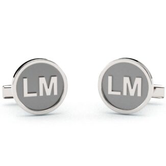 Gemelos Personalizados Iniciales LM baño de rodio