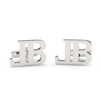Gemelos Personalizados Iniciales LB baño de rodio