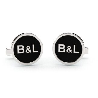 Gemelos Personalizados Iniciales B&L baño de rodio