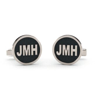 Gemelos Personalizados Iniciales JMH baño de rodio