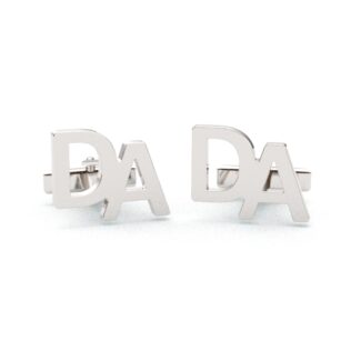 Gemelos Personalizados Iniciales DA baño de rodio